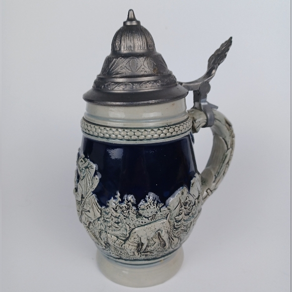 Vtg Original THEWALT 1 Pint 16oz Beer Stein Western Germany Pewter Lid - Picture 1 of 9